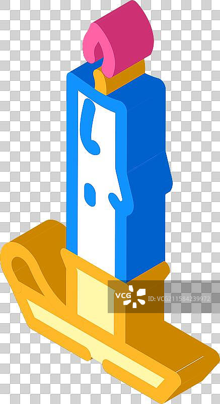 蜡烛慢生活等距图标图片素材