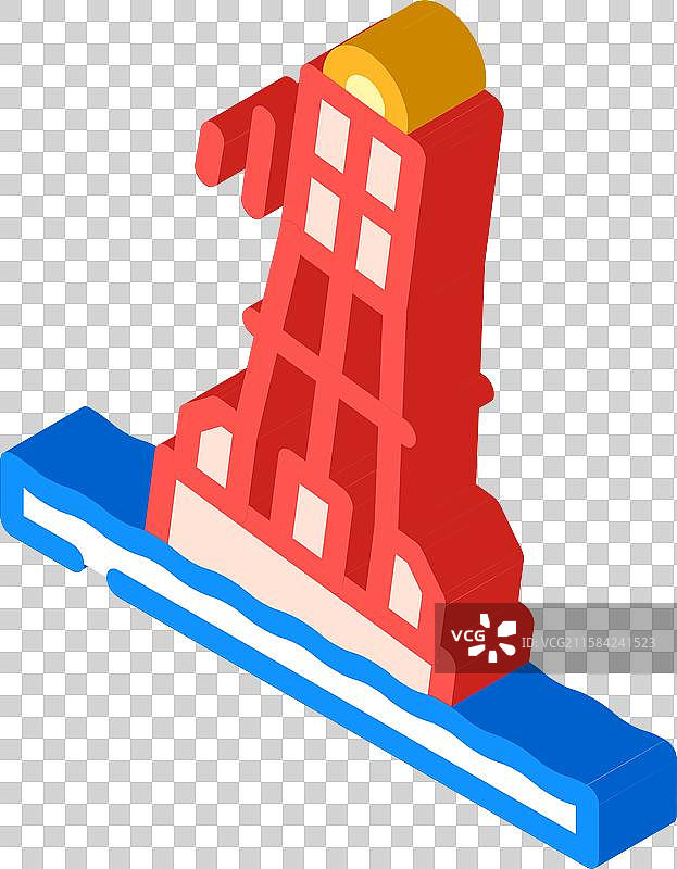 浮标帆船运动等距图标图片素材