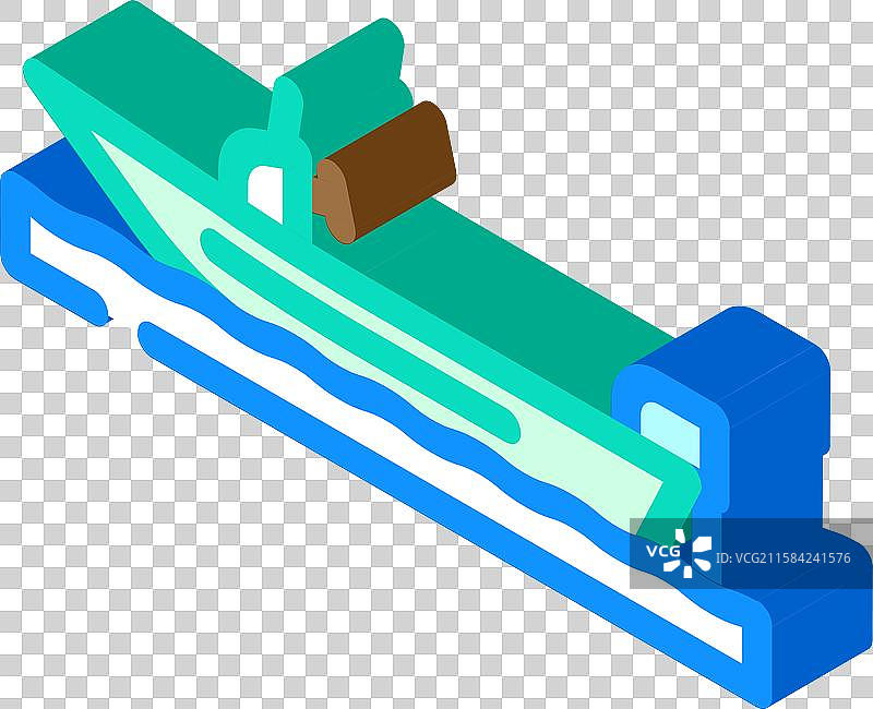 小艇帆船运动等距图标图片素材
