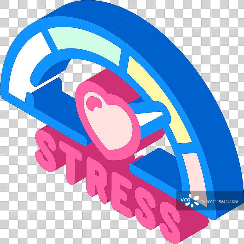 心脏压力缓解恢复健康等距图图片素材