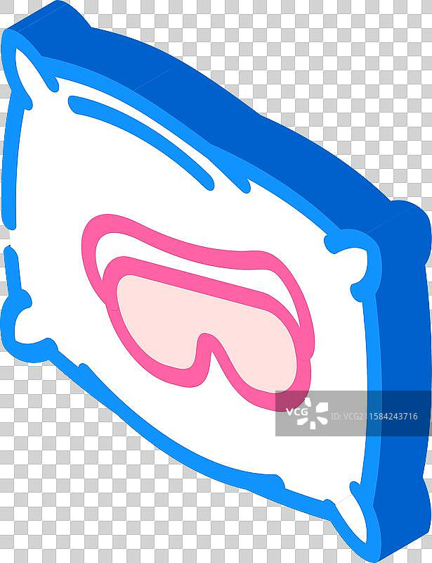 睡眠面罩枕头恢复健康等距图标图片素材