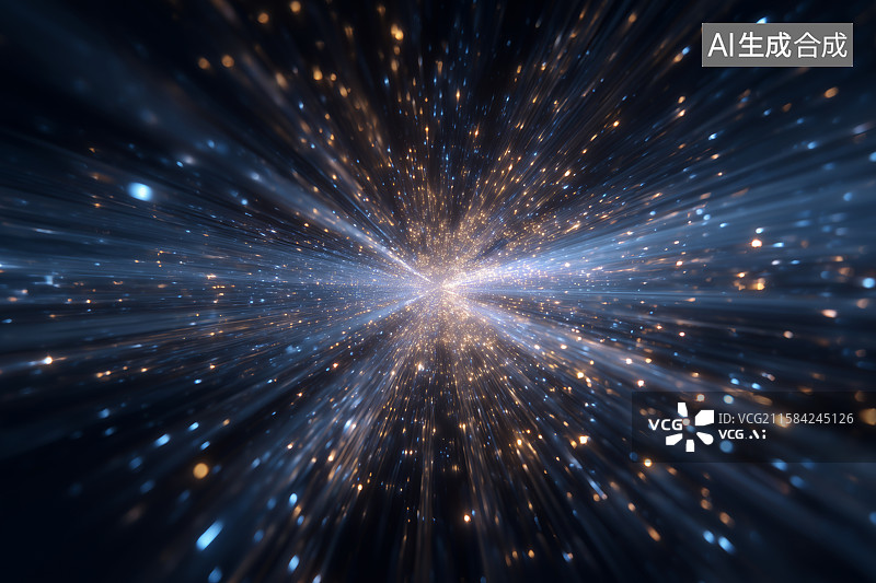 【AI数字艺术】宇宙爆炸与星光辐射的震撼视觉图片素材