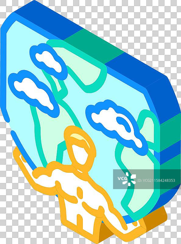 古希腊神话中的阿特拉斯古代等距图标图片素材