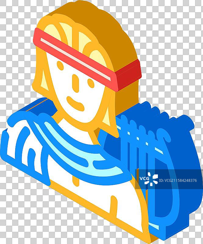 古希腊神阿波罗的古代等距图标图片素材