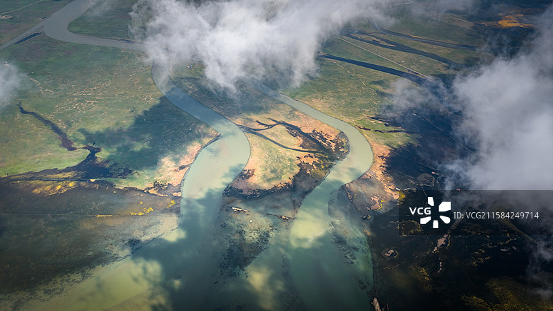 青海湖湿地风光图片素材