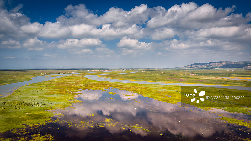 青海湖湿地风光图片素材