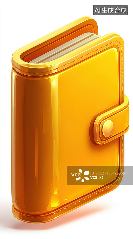 【AI数字艺术】橙色笔记本图标图片素材