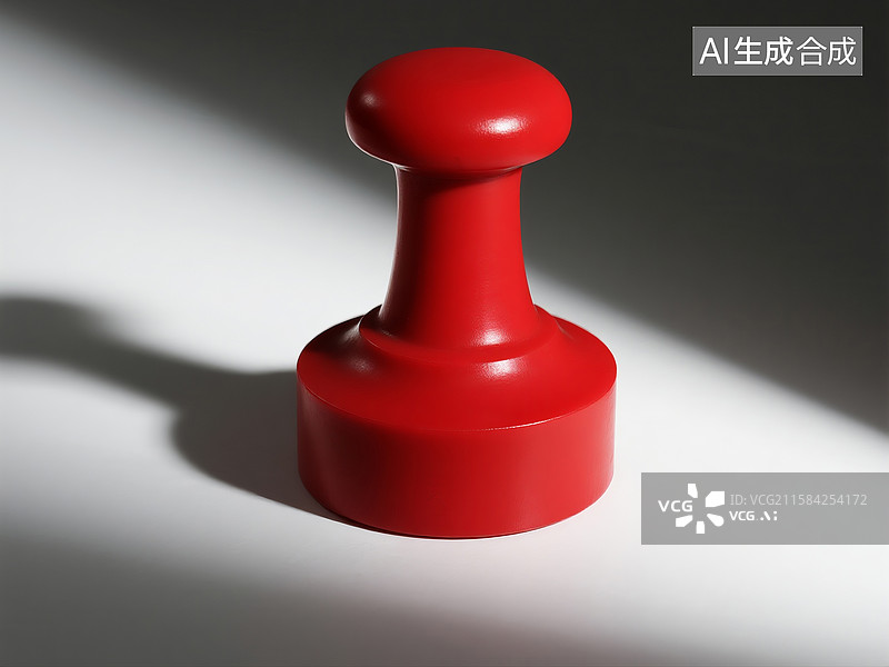 【AI数字艺术】白色极简空间中的巨大红色公章图片素材