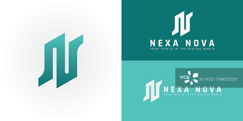 标志展示了一个独特而富有动感的字母nn图片素材