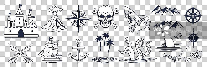 海盗主题的冒险与探索艺术图片素材