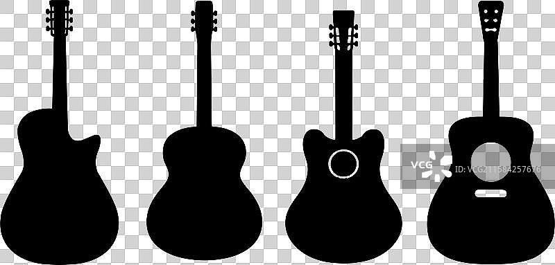各种吉他形状的轮廓图片素材
