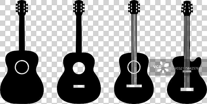 吉他轮廓的乐器图片素材