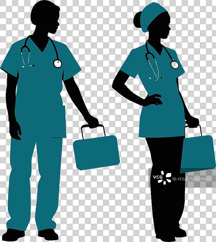 医疗团队剪影图片素材