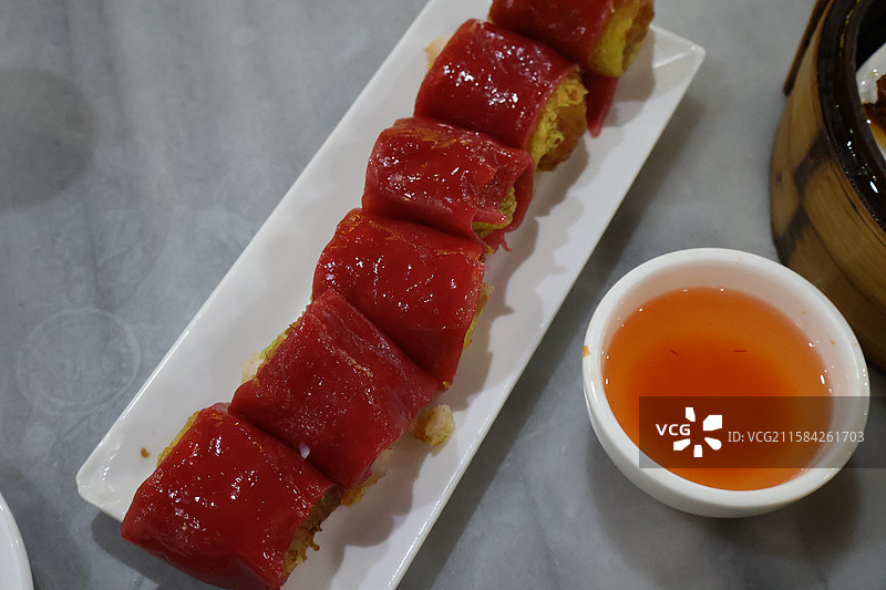 海南海口老爸茶红米肠粉图片素材