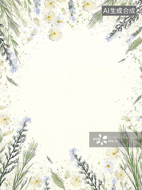 【AI数字艺术】春日法式蔷薇金箔边框图片素材