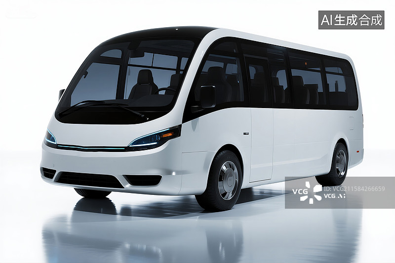 【AI数字艺术】未来科技无人新能源大巴车展示图片素材