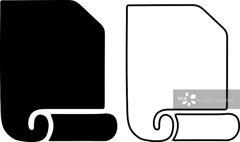 纸卷轮廓图标设计图片素材