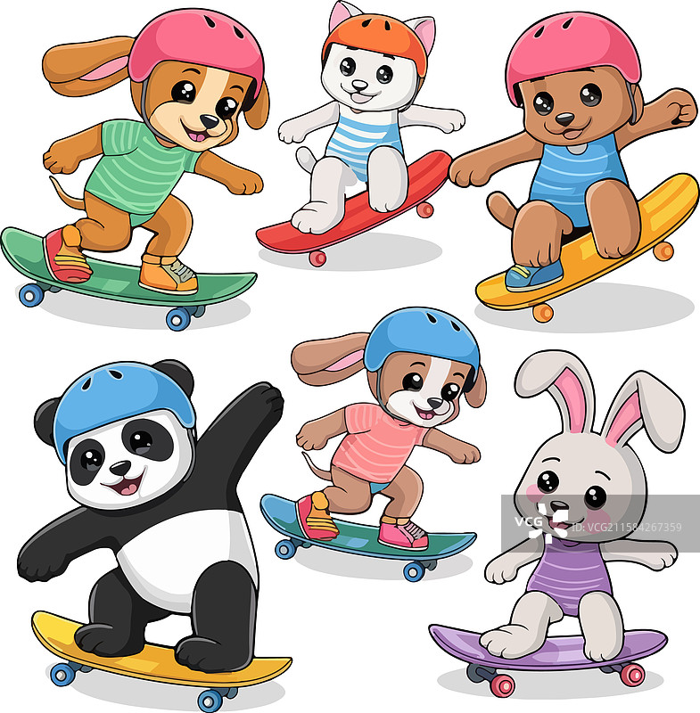 动物贴纸套装 滑板贴纸图片素材
