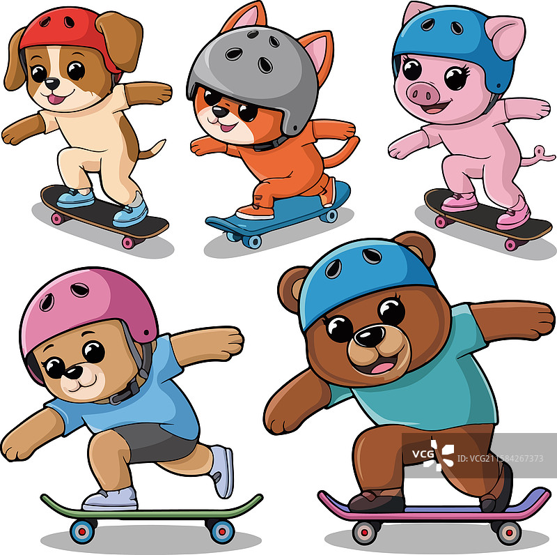 动物贴纸套装 滑板贴纸图片素材