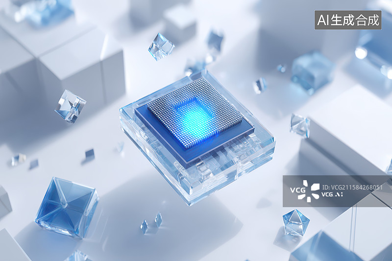 【AI数字艺术】未来科技感十足的芯片图像图片素材