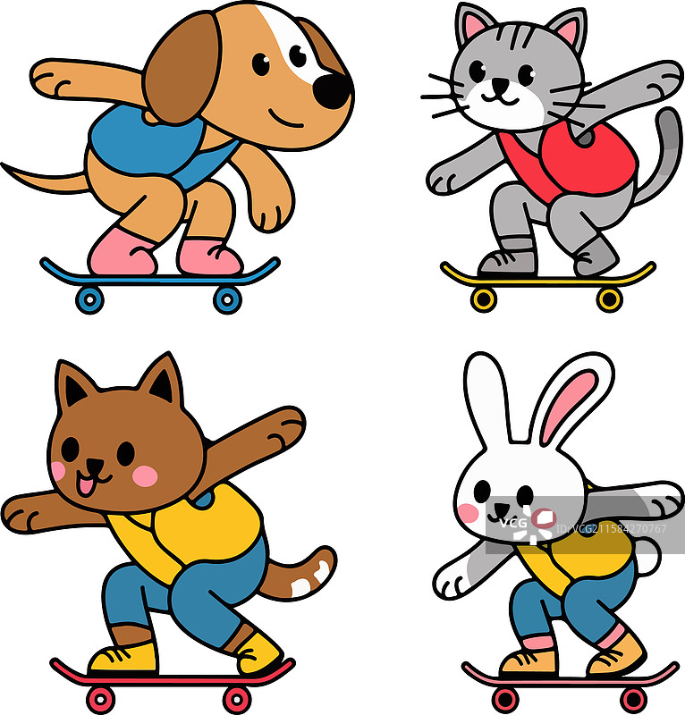 动物贴纸套装 滑板贴纸图片素材