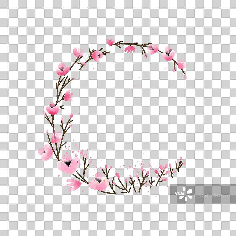 感恩节冬日植物花朵花卉清新文艺边框插画元素图片素材