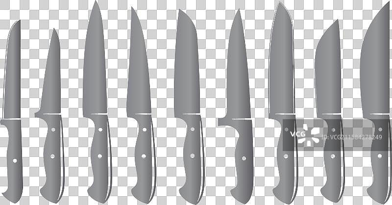 刀具轮廓集合 - 厨房和战术图片素材