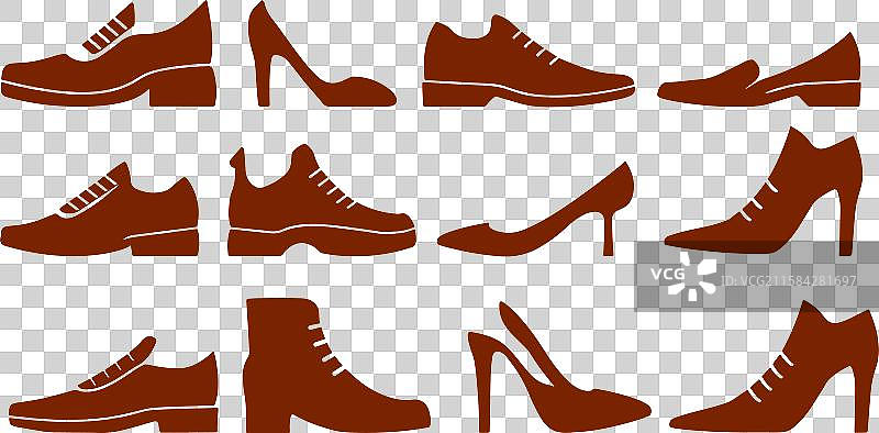 鞋子轮廓套装 - 鞋类收藏图片素材