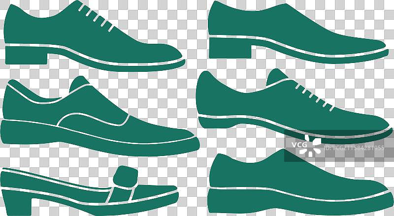 各种鞋子轮廓，包括运动鞋和靴子包图片素材