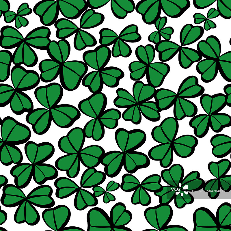 圣帕特里克节三叶草无缝图案图片素材