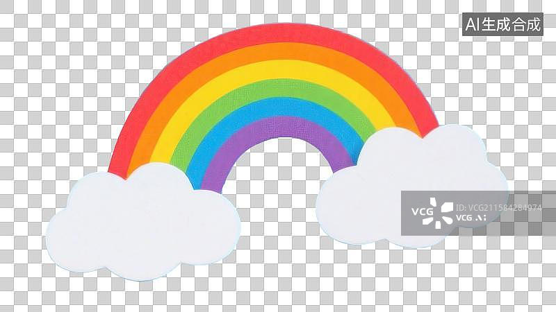 【AI数字艺术】3D渲染免抠图形元素彩虹云朵图片素材
