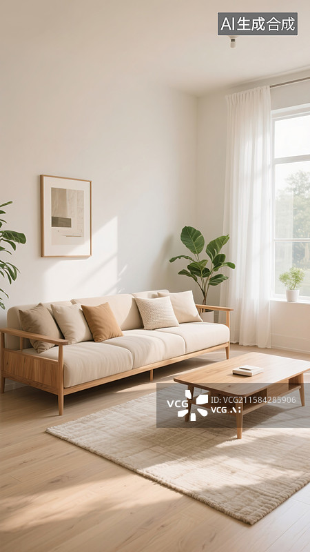 【AI数字艺术】现代简约起居室客厅图片素材