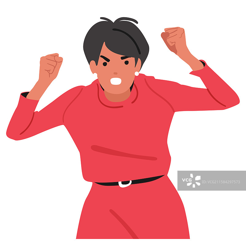 疯狂的女商人卡通角色图片素材