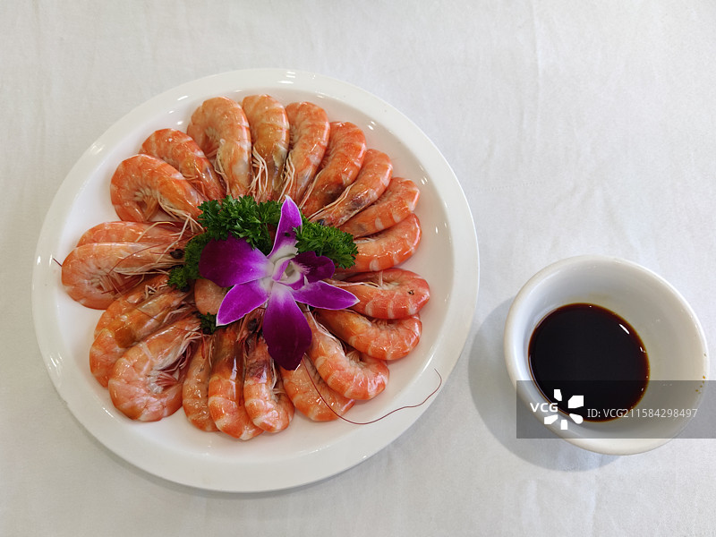 白灼虾清蒸海虾图片素材