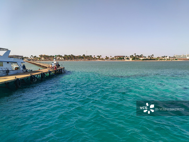 赫尔格达红海码头海景风光图片素材