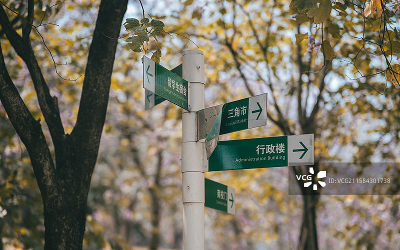 华南农业大学景色路标图片素材