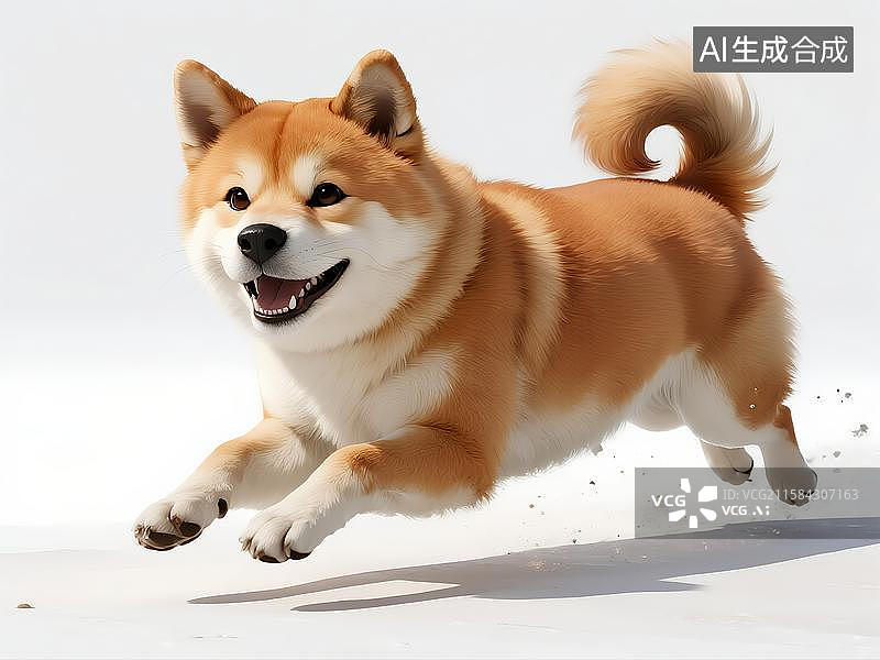 【AI数字艺术】卡通建模狗狗秋田犬图片素材