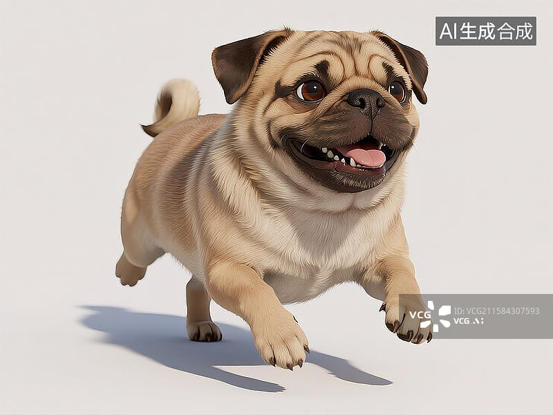 【AI数字艺术】卡通建模狗狗巴哥沙皮狗图片素材