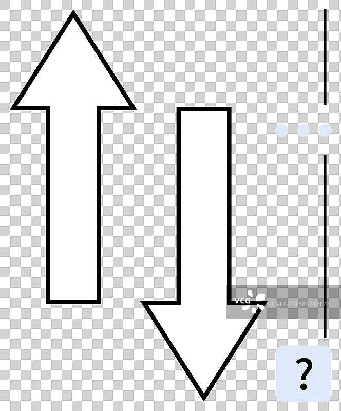 带问号的相反方向箭头图片素材