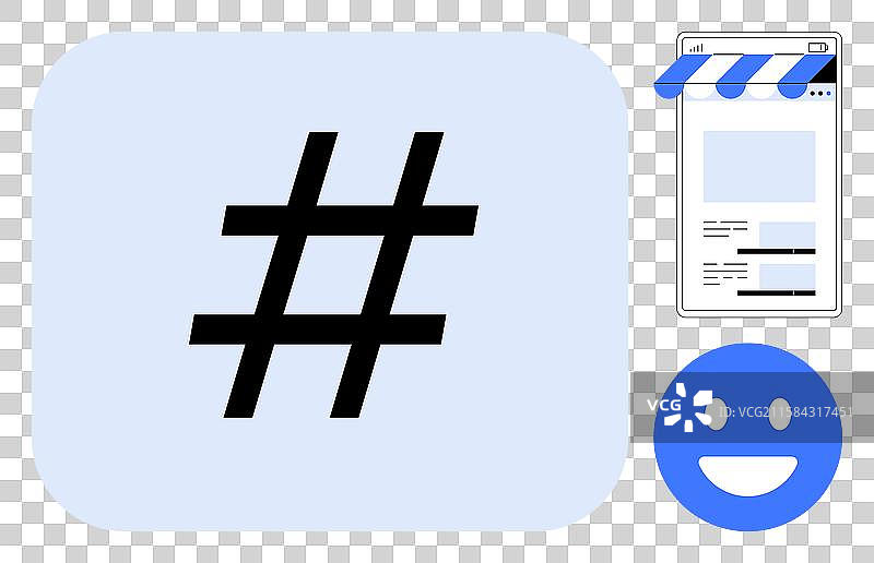 社交媒体互动概念与元数据标签图片素材