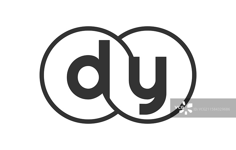 DY商业公司徽标，带轮廓圆形图片素材