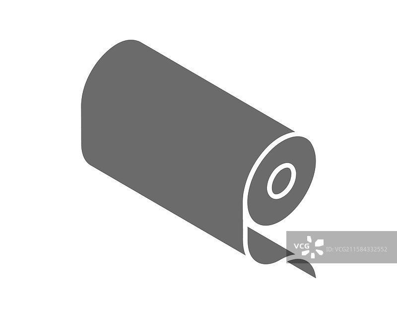 一个极简主义的灰度图标，描绘了一卷图片素材