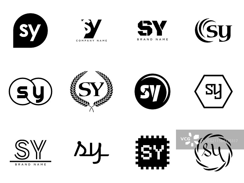 sy logo 公司模板 字母 s 和 y 标志设计图片素材