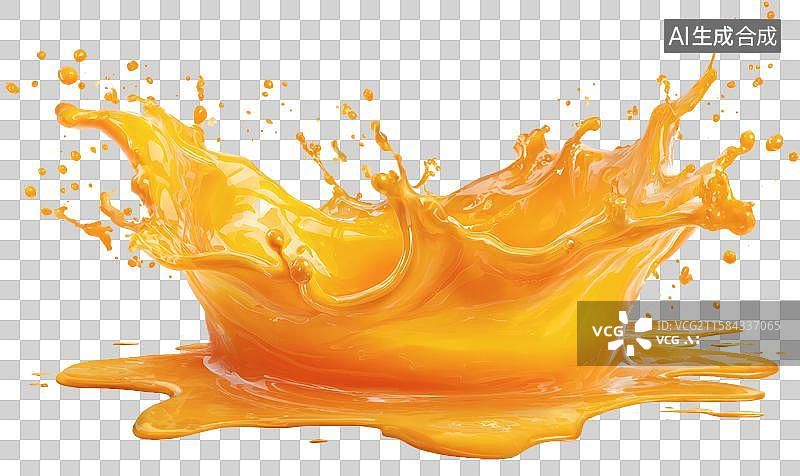 【AI数字艺术】橙色果汁飞溅的活力动态瞬间图片素材