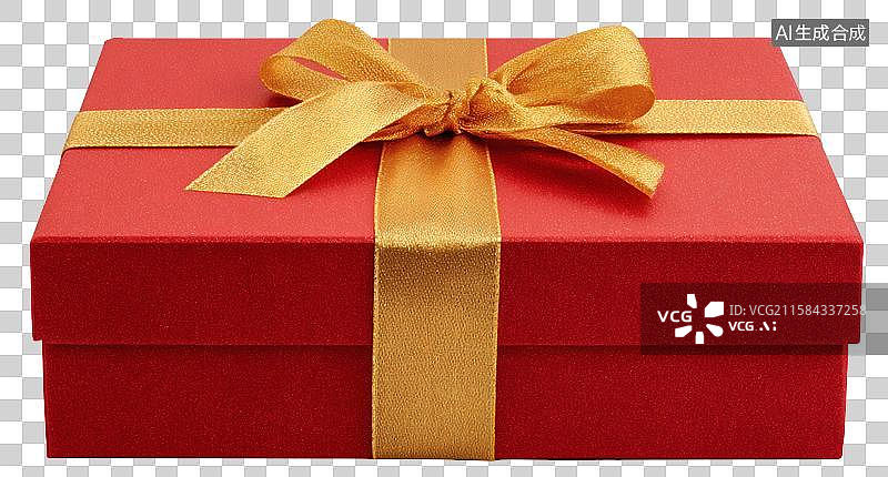 【AI数字艺术】红色礼盒圣诞礼物特写镜头图片素材