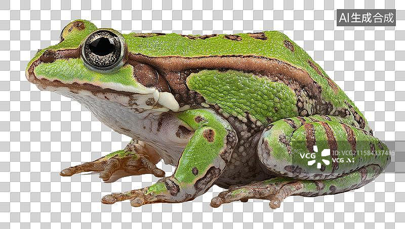 【AI数字艺术】具有独特斑纹的绿色和棕色树蛙图片素材