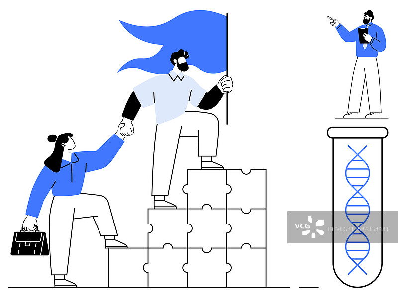 科学创新中的团队合作与领导力图片素材