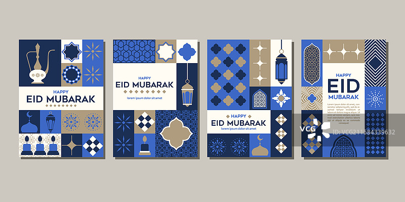 优雅的开斋节祝福背景合集图片素材