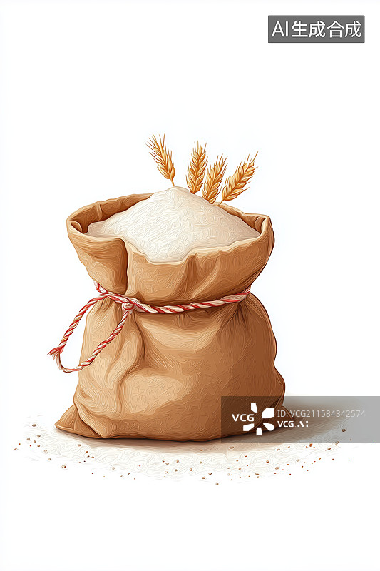【AI数字艺术】装满面粉的麻袋图片素材