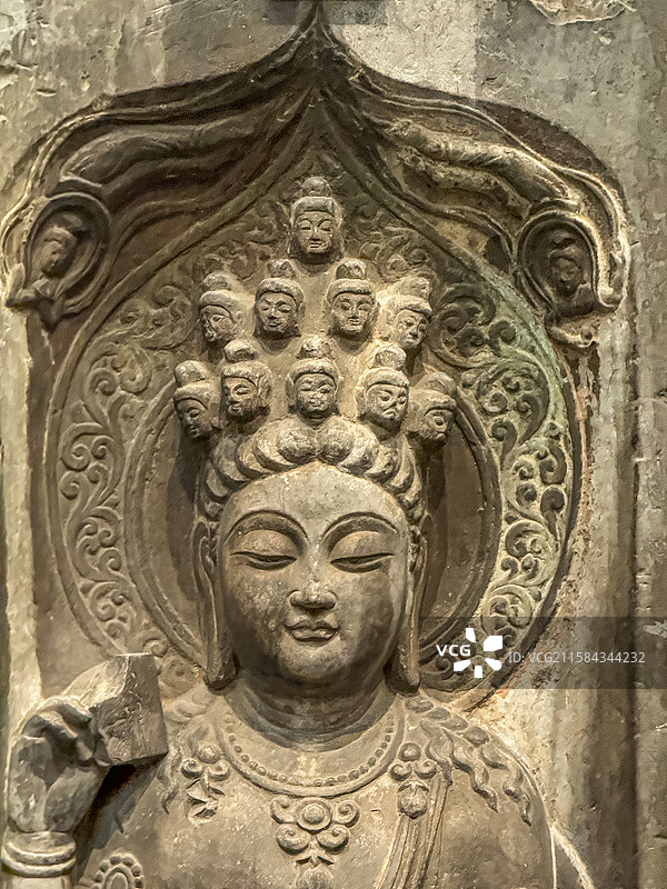 唐代 十一面观音菩萨立像 西安宝庆寺 奈良国立博物馆图片素材